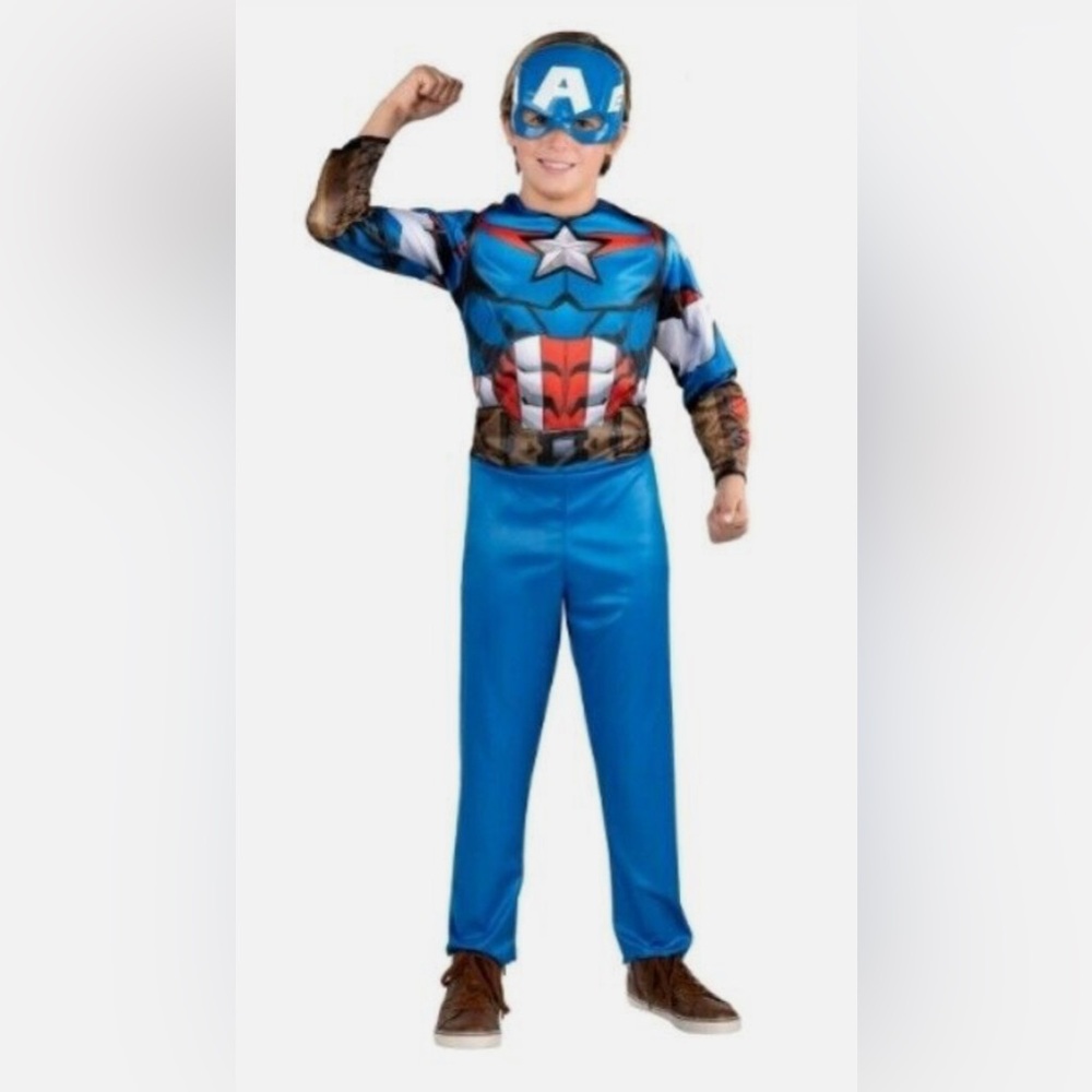 Jazwares - Marvel Captain America Costume Jumpsuit with Mask - sz L (12-14) -new